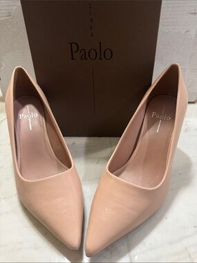 Paolo Neutral Blush Pointed-Toe Leather Pump